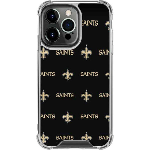 NFL New Orleans Saints Blitz Series iPhone 16 Pro Clear Case